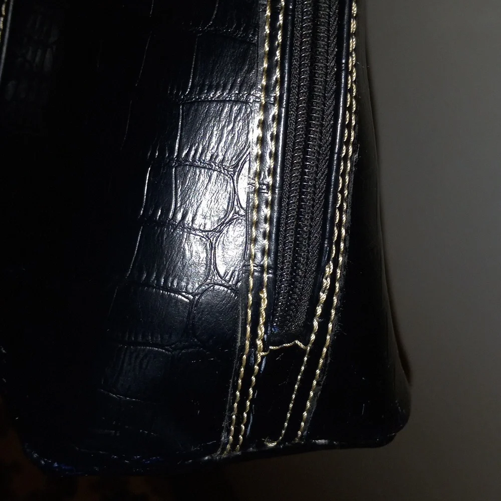 Black Croc Laptop Bag